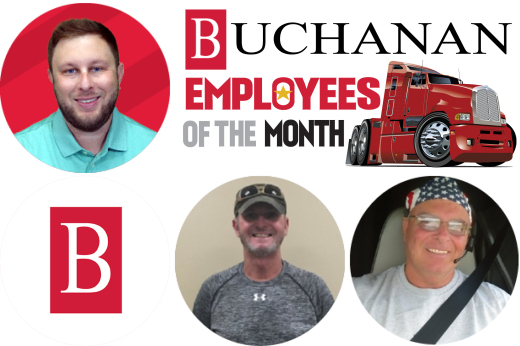 Buchanan Hauling & Rigging and Buchanan Logistics Employees of the Month for July 2023