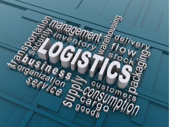 Many terms related to logistics, including transportation, business, supply, and delivery.