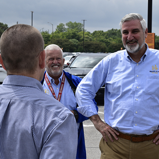 Indiana Governor Eric Holcomb meets the Buchanan's