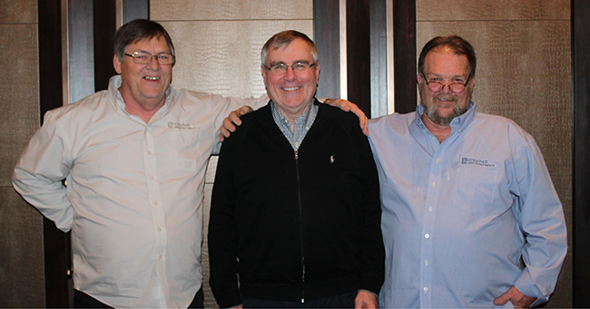 Driver Ronnie Spears, Owner Geary Buchanan, -Driver Chuck Babcock - Buchanan Hauling, one million miles accident free.