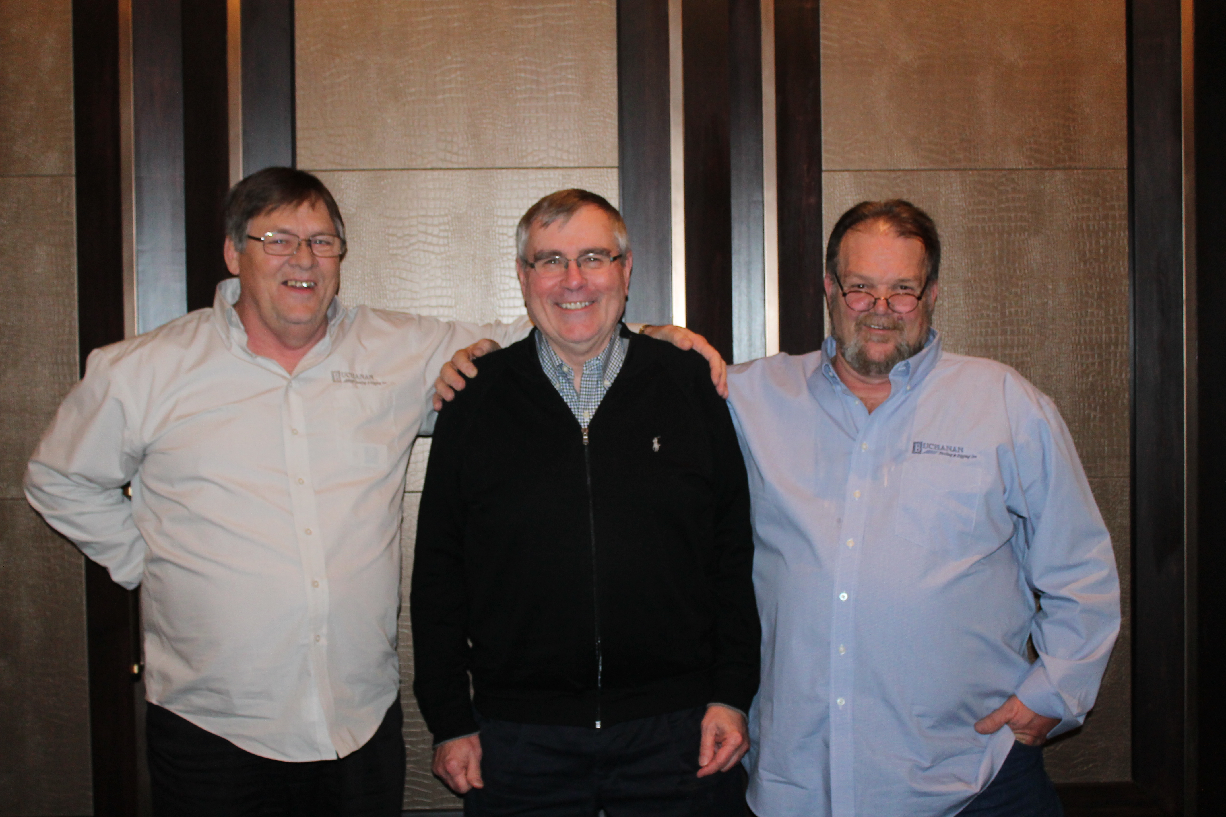 Driver Ronnie Spears, Owner Geary Buchanan, -Driver Chuck Babcock - Buchanan Hauling, one million miles accident free.