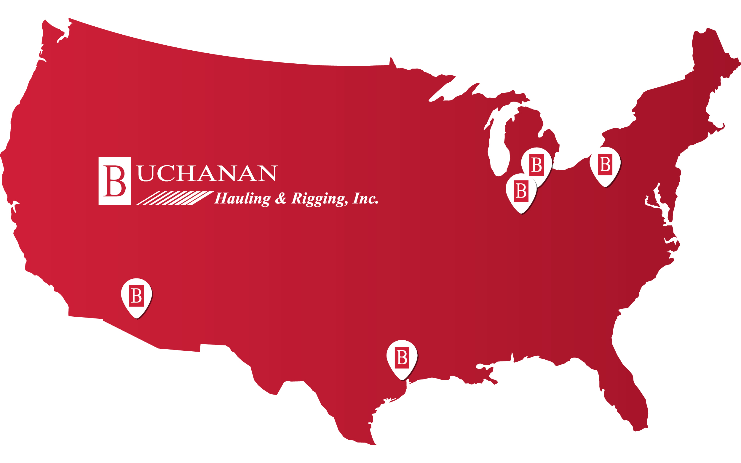 Buchanan Hauling locations across the United States and North America