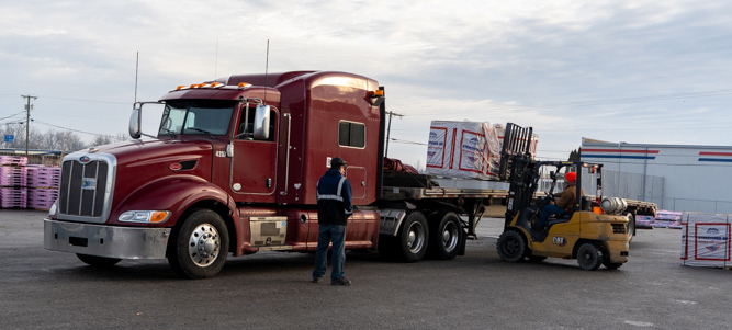 nationwide freight trucking transporting industrial freight across the United States