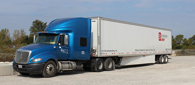 dry van freight transport hauling industrial equipment across the United States