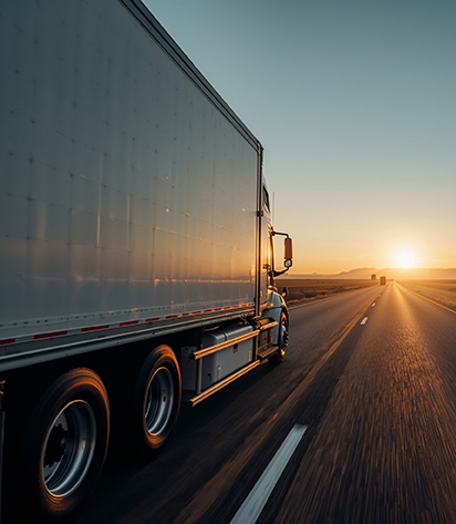 Reliable freight carrier transporting commercial freight across highway