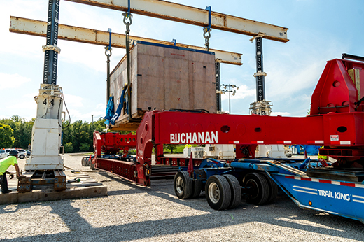 Heavy haul trucking transporting oversized industrial equipment