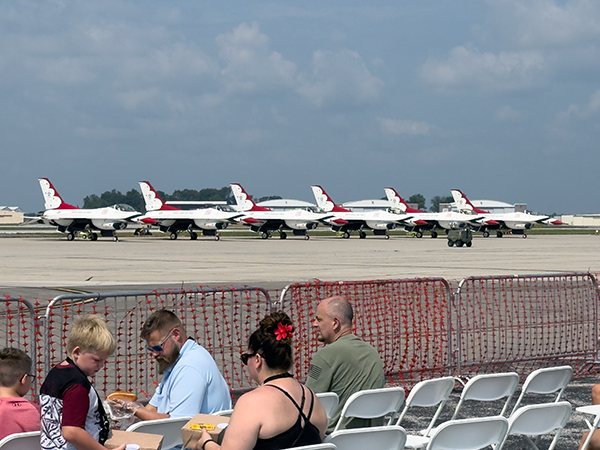 The Thunderbirds on display before taking flight.