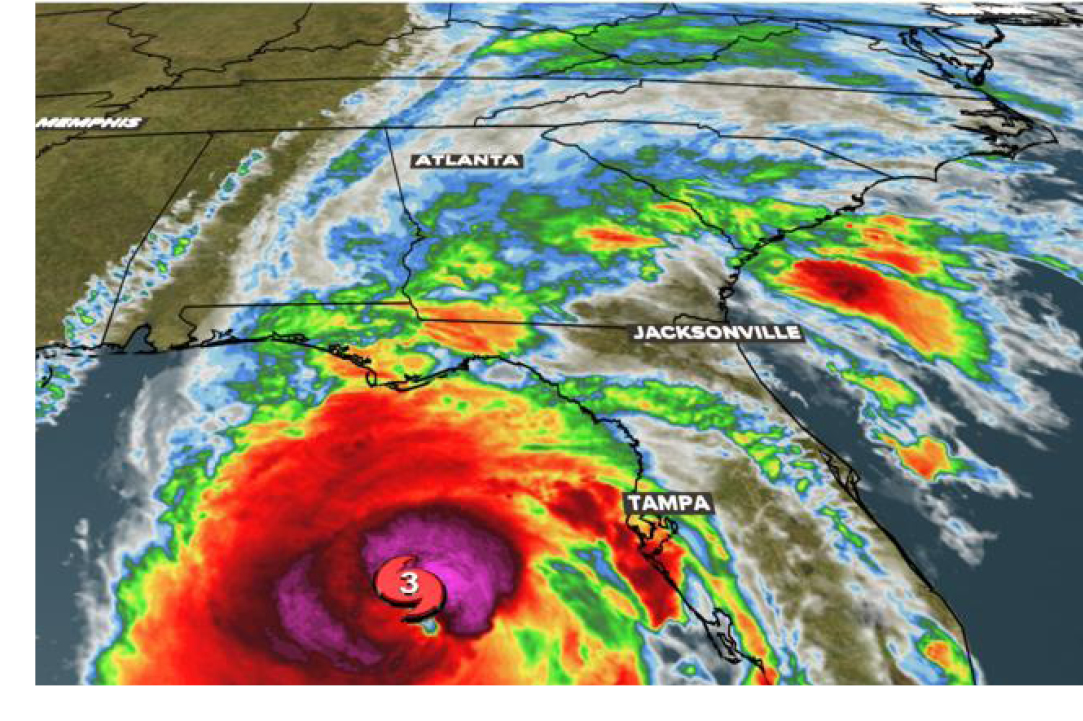 Map of where Hurricane Helene hit North Carolina that drove Buchanan to respond.