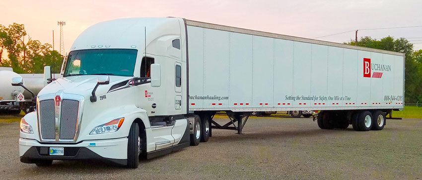 Buchanan Hauling and Rigging dry van headed out.