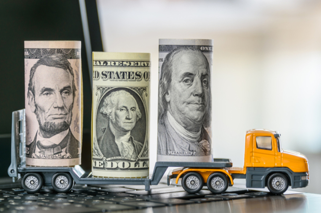 Buchanan Hauling money on step deck flatbed truck