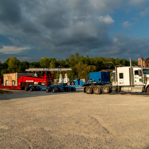 Buchanan Hauling & Rigging Simpac Press Haul Buchanan Hauling & Rigging Simpac Press Haul