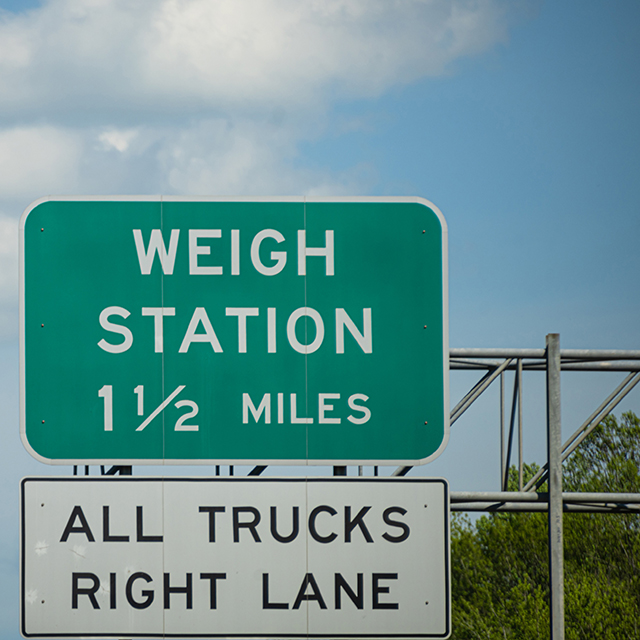 Weigh stations are frequently used as checkpoints for roadside inspections.