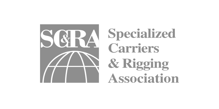 SC&RA Specialized Carriers and Rigging Association logo on light grey background.