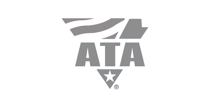 American Trucking Associations logo on light grey background.
