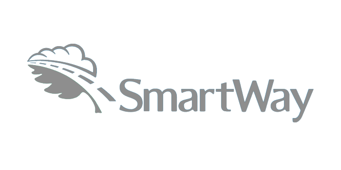 Smartway logo on light grey background.