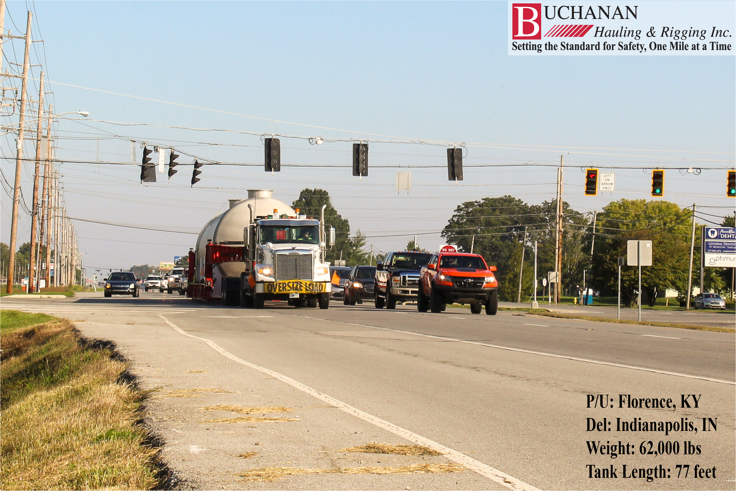 Buchanan moves a 76 foot tank - IN to KY