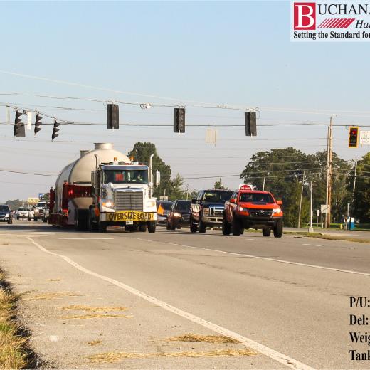 Buchanan moves a 76 foot tank - IN to KY Buchanan moves a 76 foot tank - IN to KY