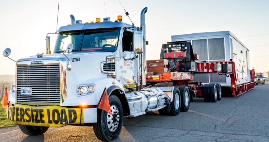 Heavy-Haul and Oversized Services Buchanan Hauling and Rigging Heavy-Haul truck moving an oversized and overweight load
